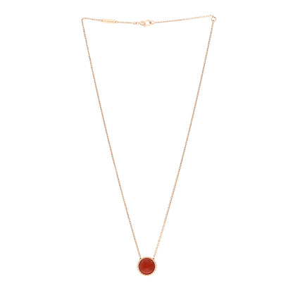 Van Cleef & Arpels 18K Rose Gold Carnelian Perlee Couleurs Pendant Necklace 3 of 6
