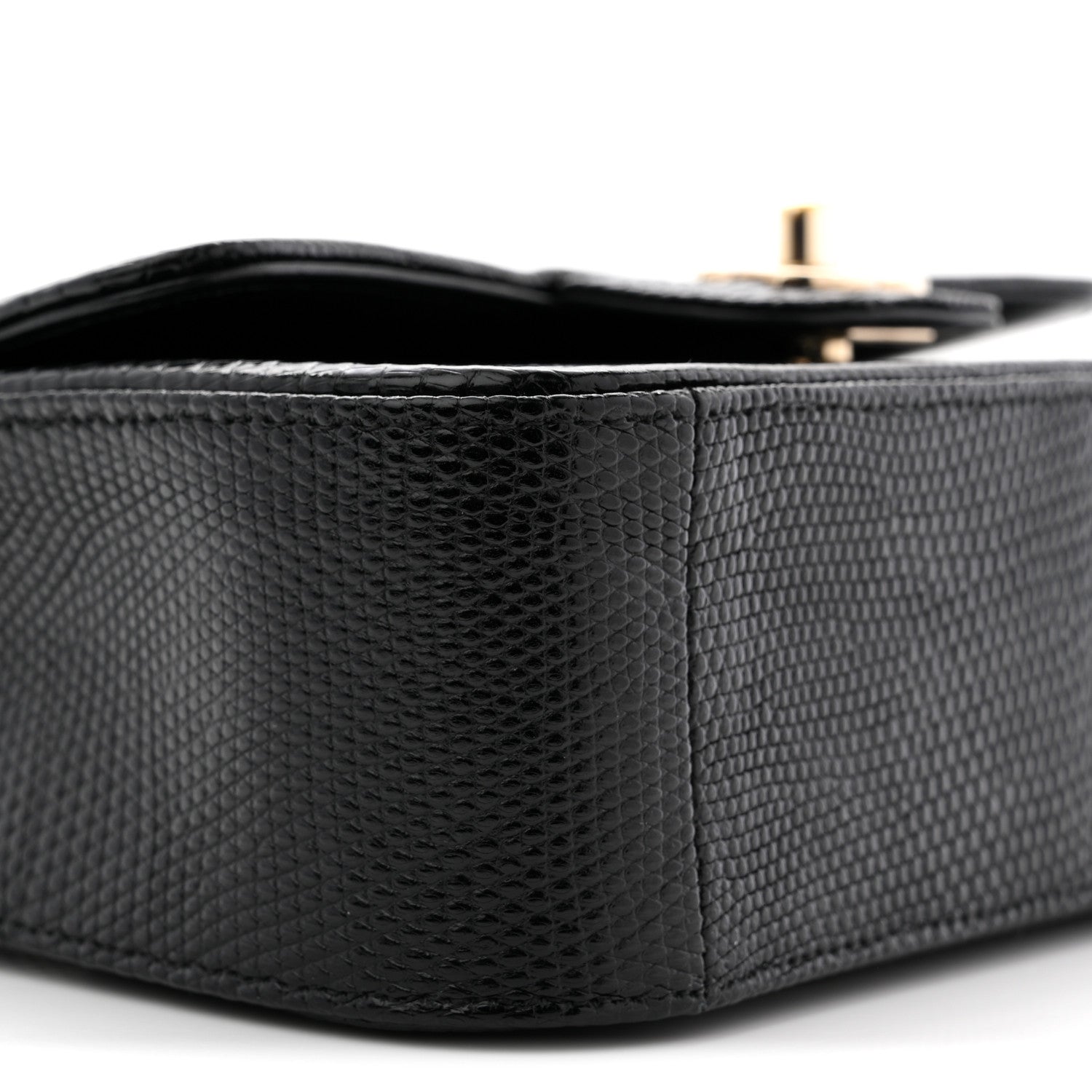 Chanel Lizard Mini Rectangular Flap Black 9 of 11