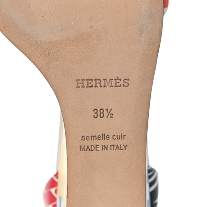Hermes Calfskin Printed Acapulco Wedge Sandals 38.5 Multicolor 6 of 8