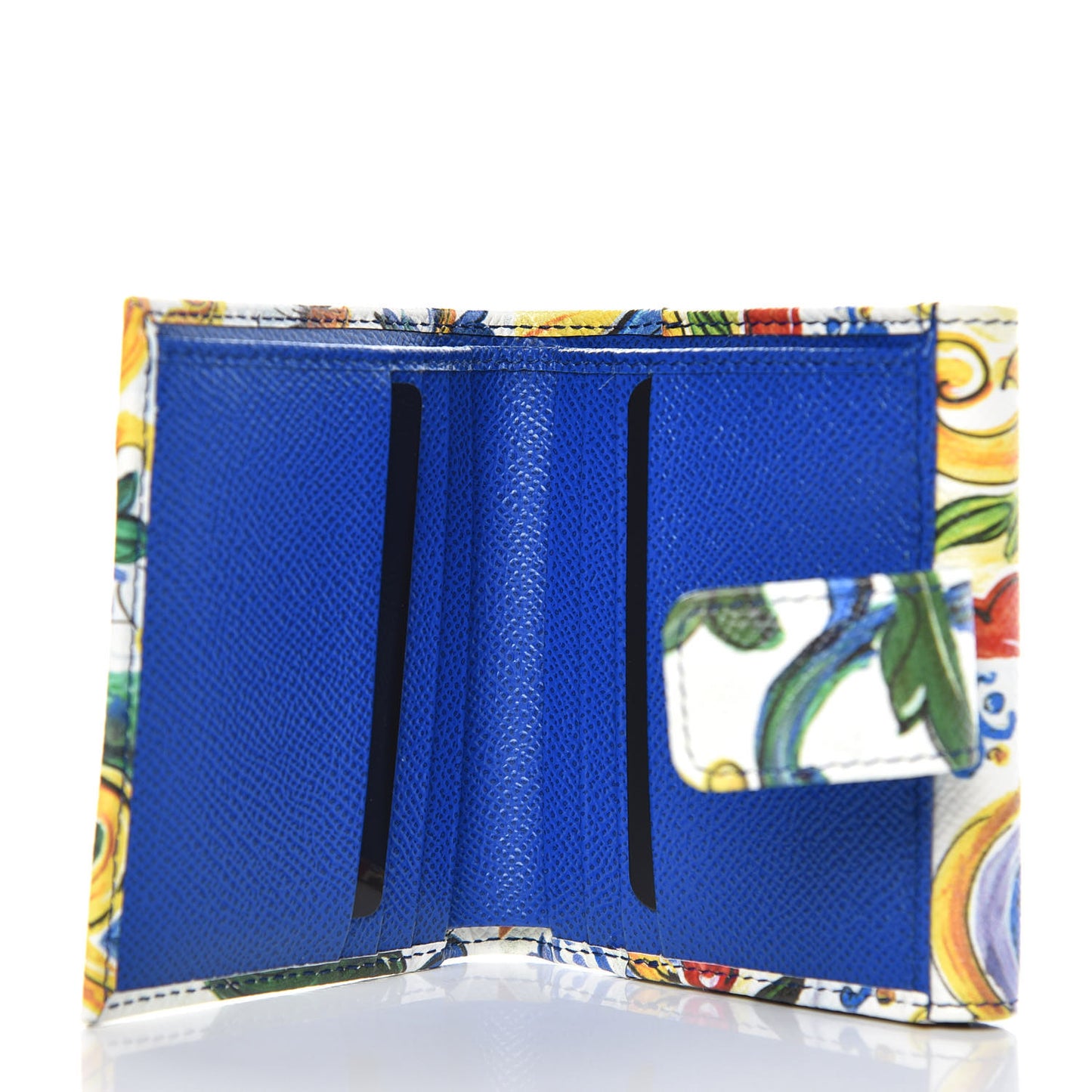 Dauphine Majolica Print French Flap Wallet Multicolor
