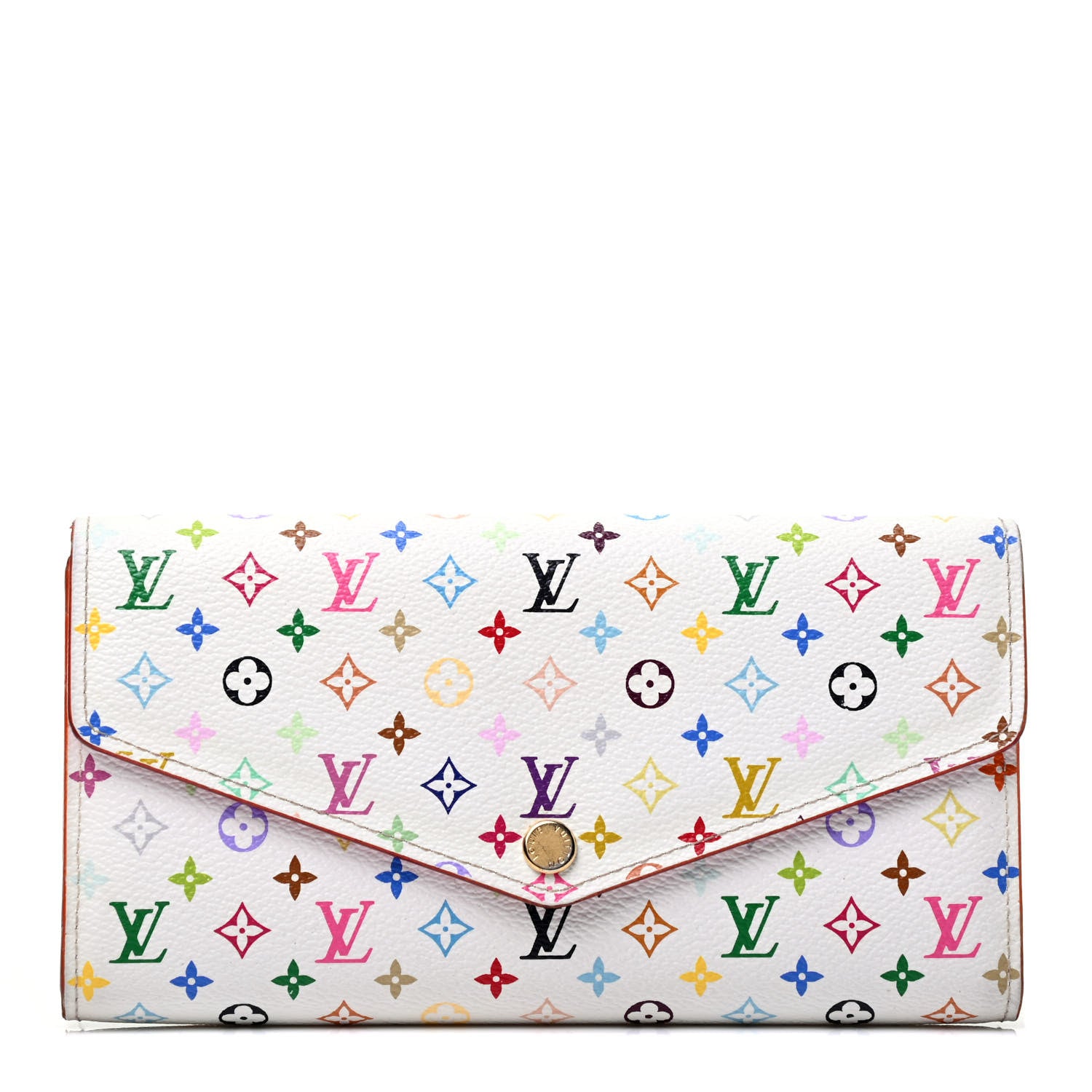 Louis Vuitton Monogram Multicolor Sarah Wallet NM White Litchi 1 of 4