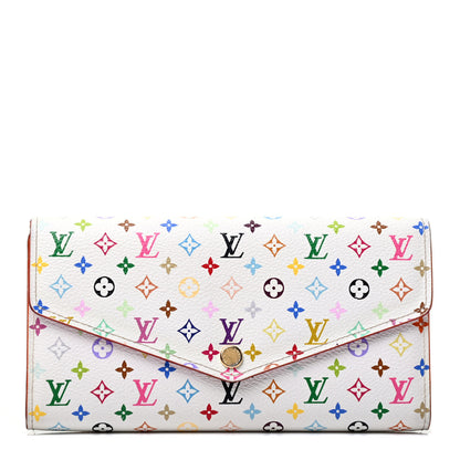 Louis Vuitton Monogram Multicolor Sarah Wallet NM White Litchi 1 of 4