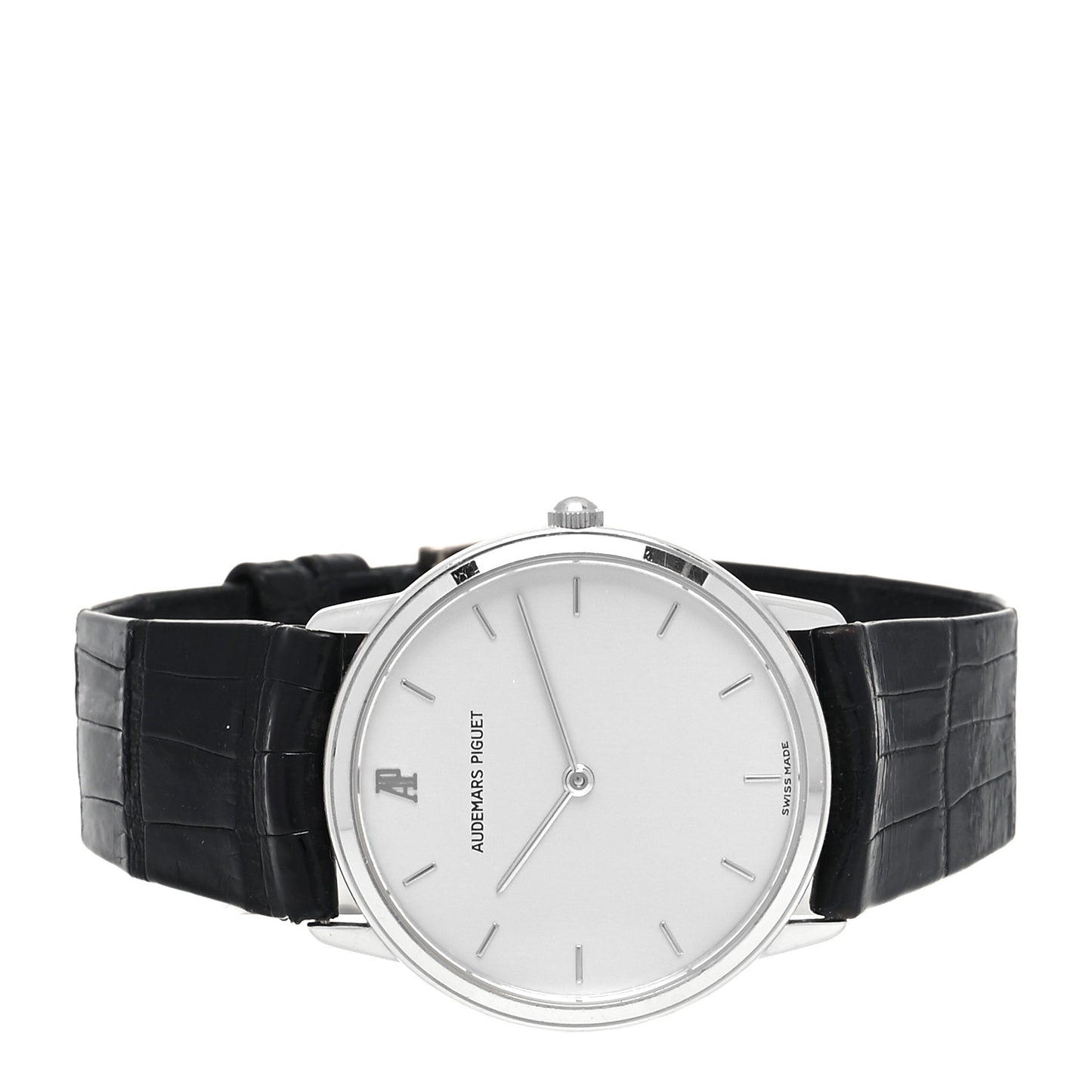 18K White Gold Alligator 31mm Classic Quartz Watch