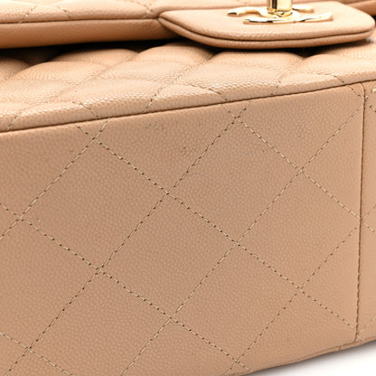 Chanel Caviar Quilted Jumbo Double Flap Beige 15 of 17