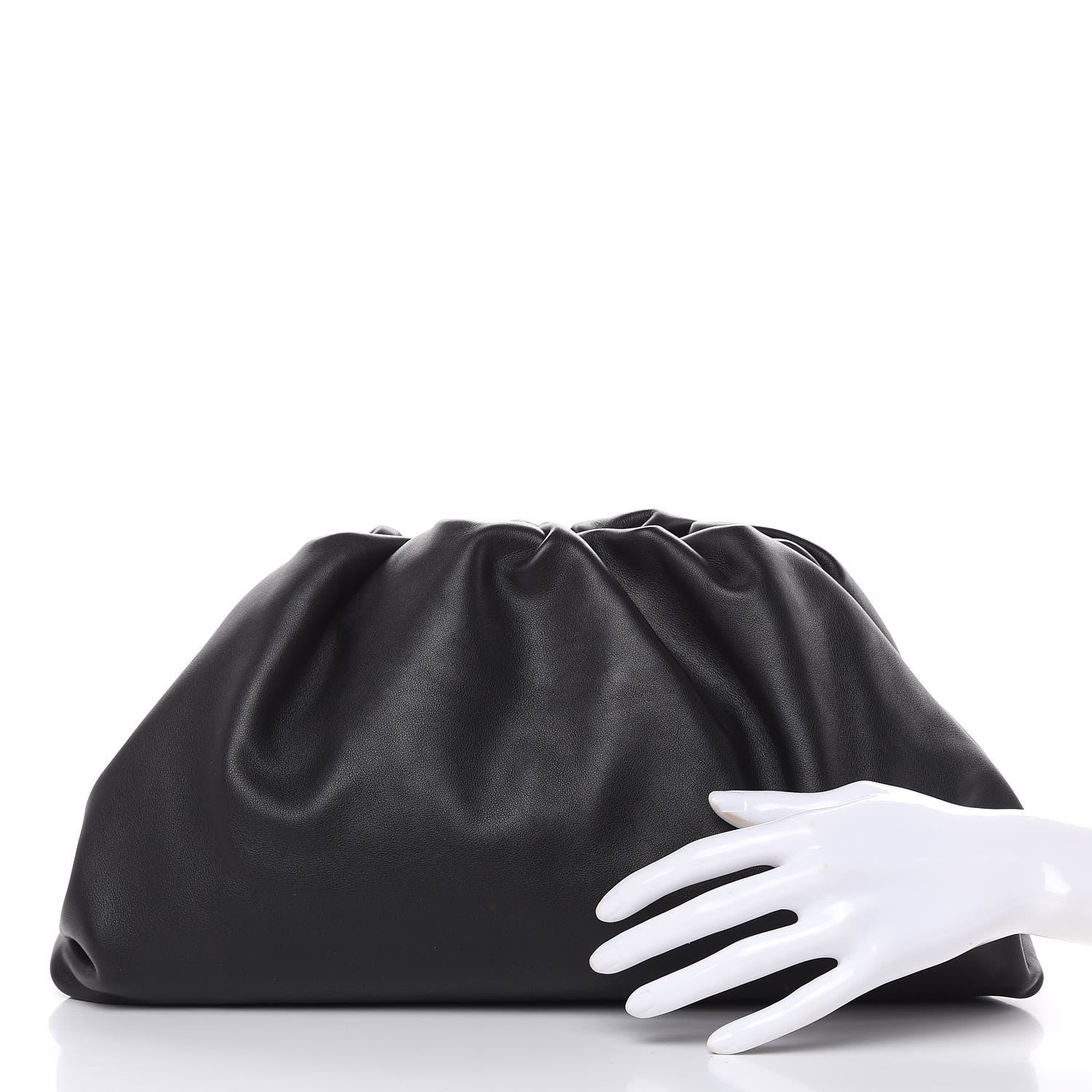 Bottega Veneta Smooth Butter Calf The Pouch Oversized Clutch Black 2 of 11