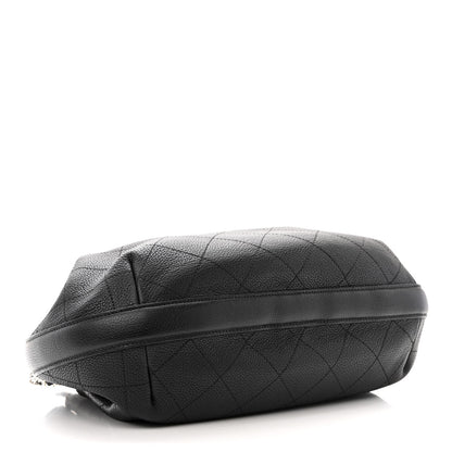 Chanel Grained Calfskin Stitched Accordion Shoulder Bag Black 4 of 12