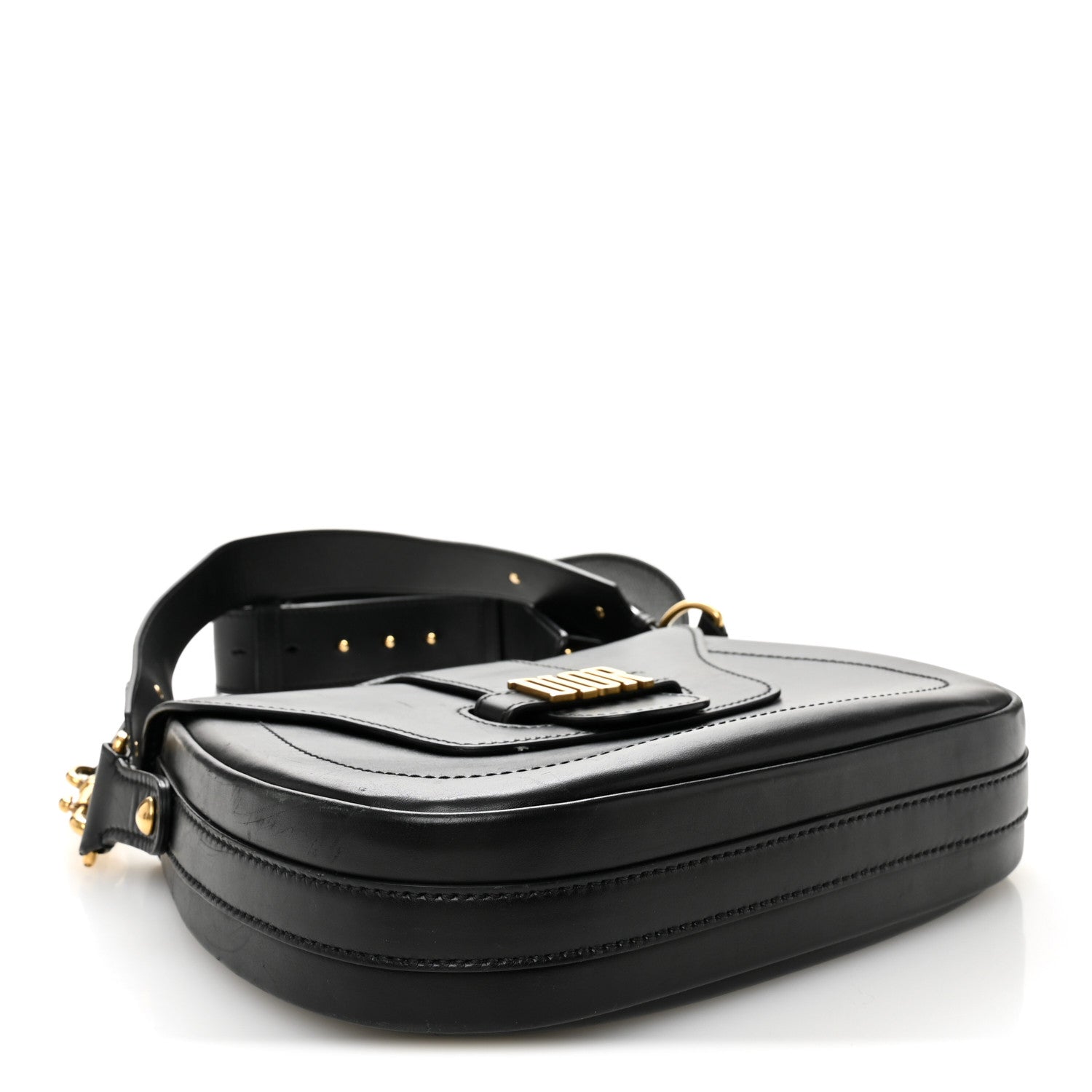 Christian Dior Calfskin D Fence Saddle Bag Black 4 of 10