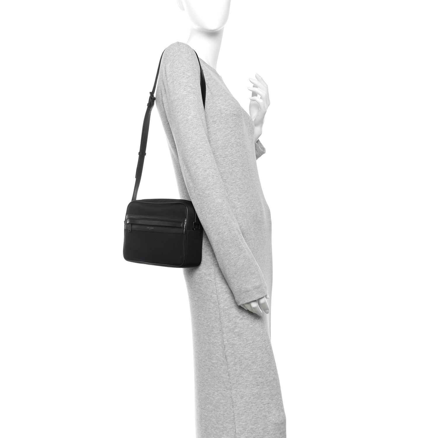 Saint Laurent Lambskin Nylon Small Camp Camera Bag Black 2 of 10