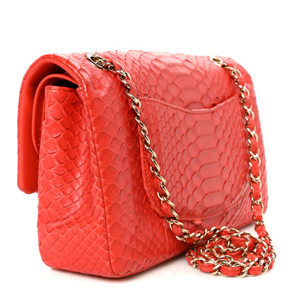 Chanel Snakeskin Medium Double Flap Red 3 of 12