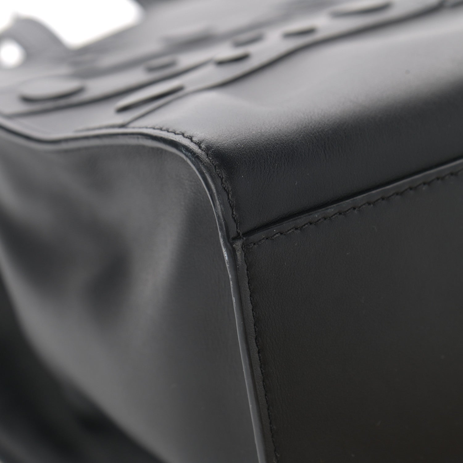 Versace Calfskin Medusa Stud Tribute Tote Black 10 of 12