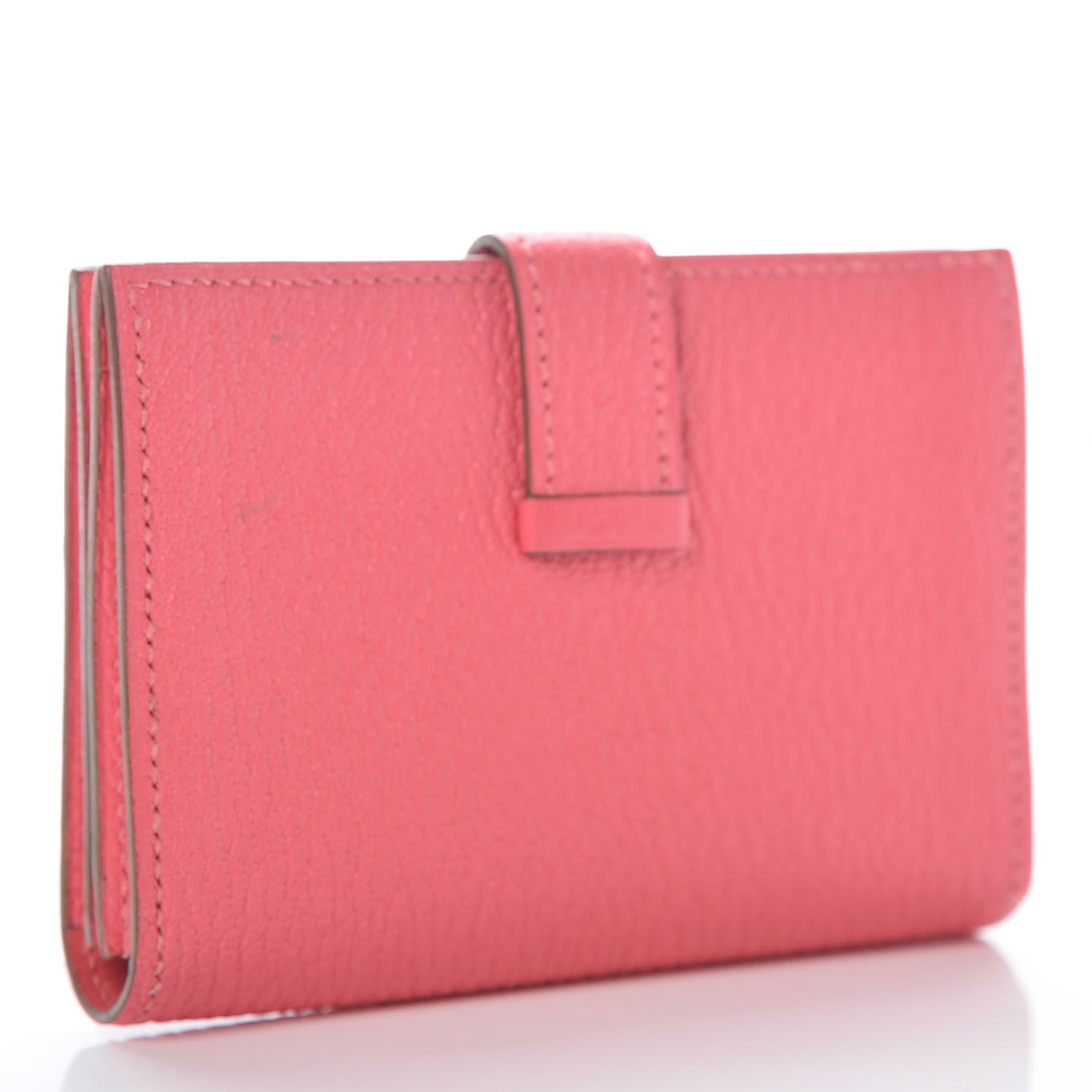 Hermes Chevre Mysore Bearn Card Holder Wallet Rose Lipstick 3 of 8