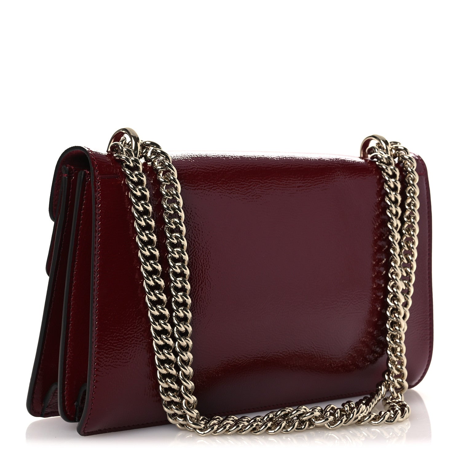 Gucci Crinkled Patent Small Dionysus Shoulder Bag Rosso Ancora Red 3 of 11