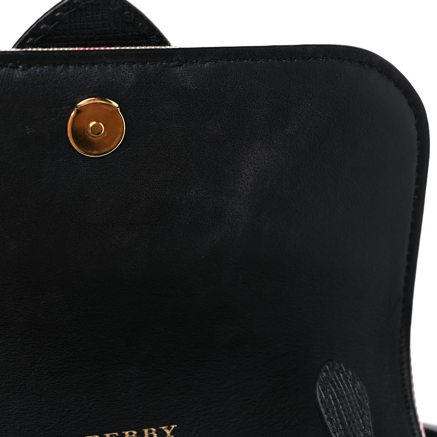 Burberry House Check Bridle Calfskin Small Madison Buckle Bag Black 12 of 13