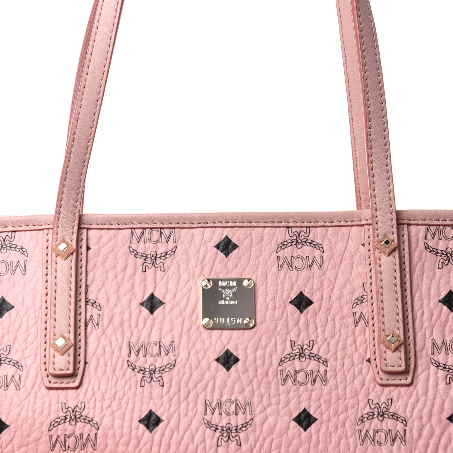 MCM Visetos Medium Anya Shopper Tote Light Pink 12 of 12