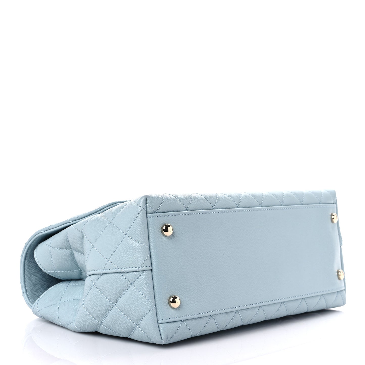 Caviar Quilted Small Coco Handle Flap Light Blue