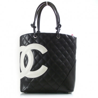 Chanel Calfskin Quilted Medium Cambon Tote Black White 1 of 12