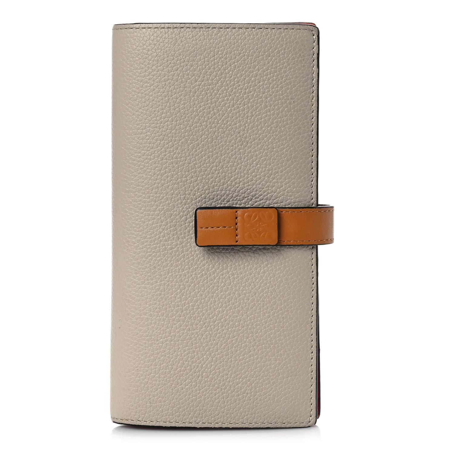 Loewe Grained Calfskin Large Vertical Wallet Light Oat 1 of 9