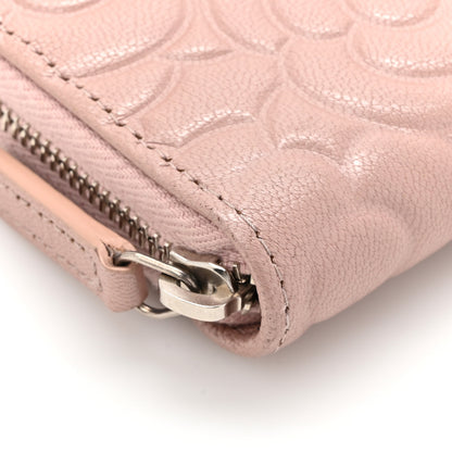 Chanel Caviar Camellia Embossed Medium Zip Around Wallet Light Pink 11 of 11