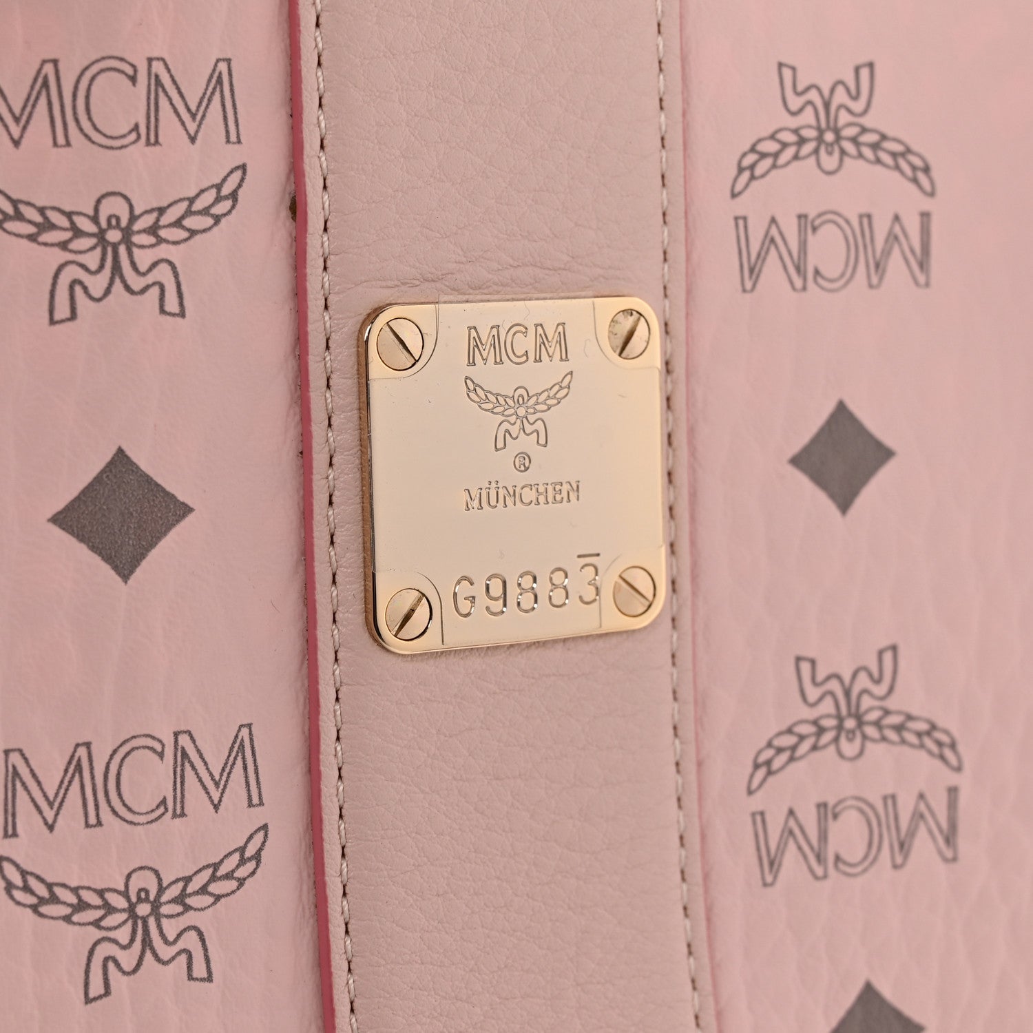 MCM Visetos Medium Liz Reversible Shopper Tote Powder Pink 8 of 12