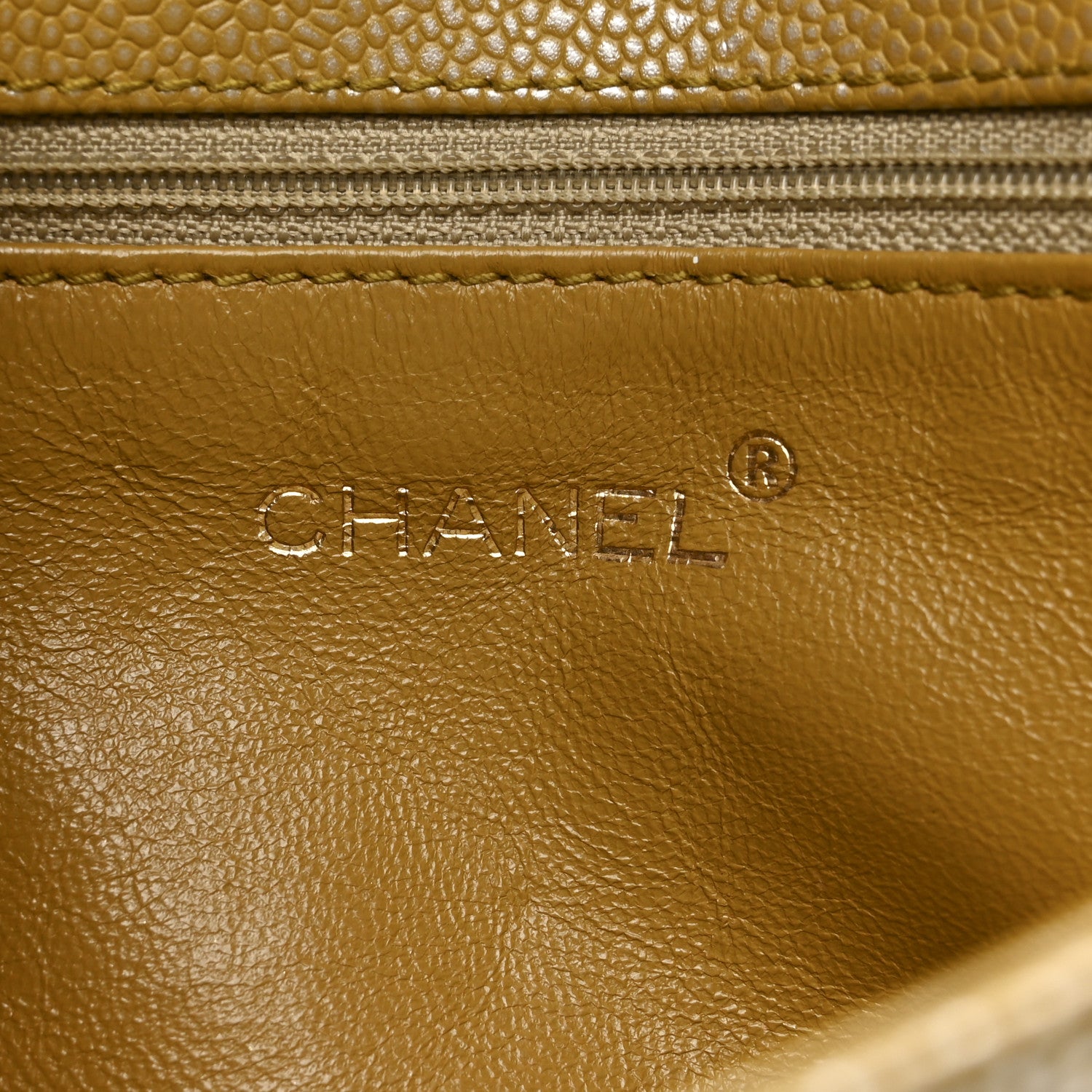 Chanel Metallic Caviar Quilted Medium Single Flap Beige 6 of 18