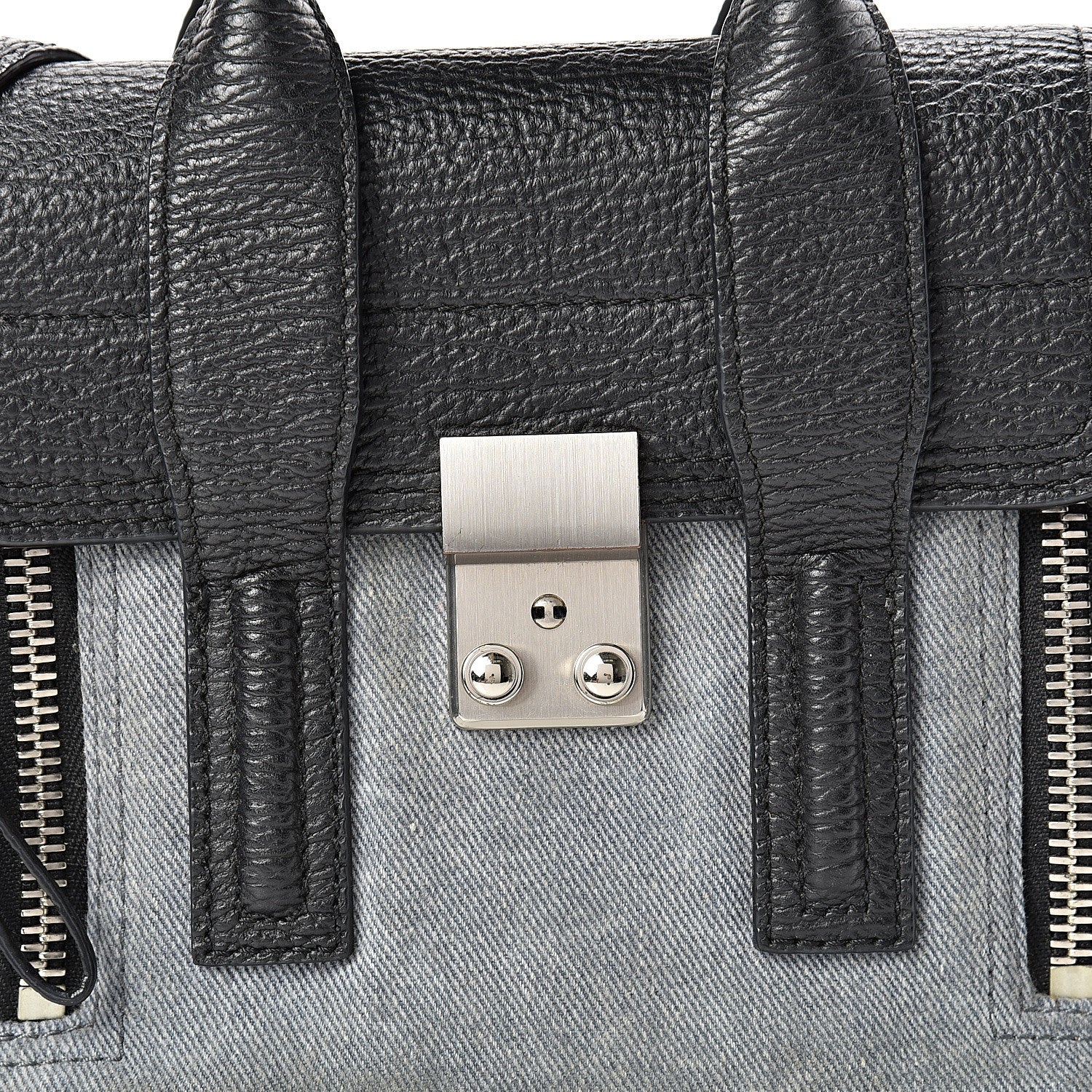 3.1 Phillip Lim 3.1 Textured Calfskin Denim Mini Pashli Satchel Black 7 of 11