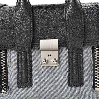 3.1 Phillip Lim 3.1 Textured Calfskin Denim Mini Pashli Satchel Black 7 of 11