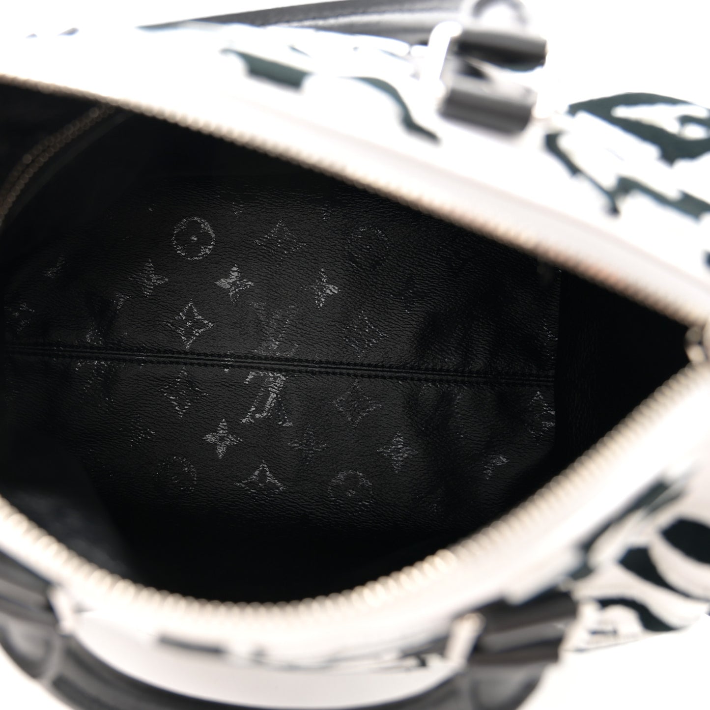 X UF Tufted Monogram Speedy Bandouliere 25 White Black