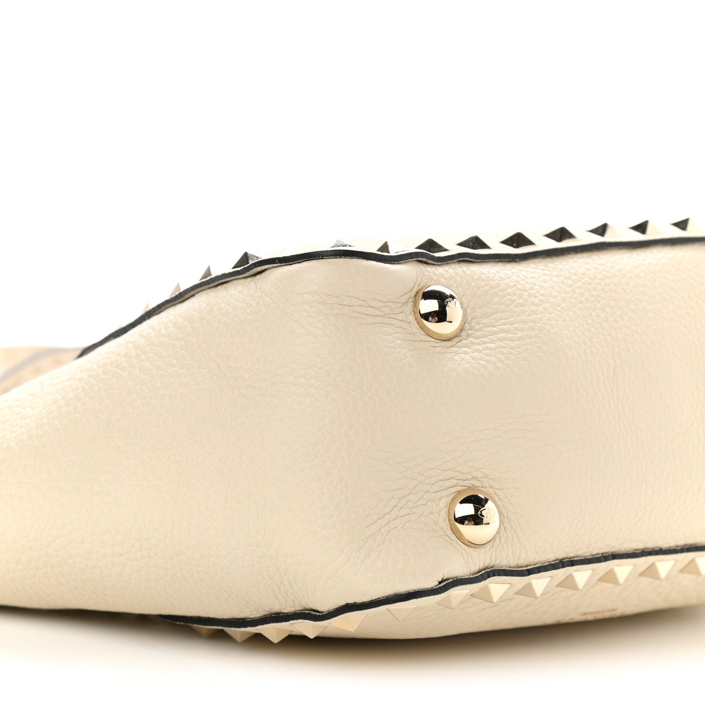 Vitello Mini Rockstud Tote Ivory
