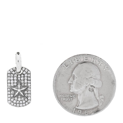 Chrome Hearts Sterling Silver Diamond Tiny Star Dog Tag Pave Charm 2 of 6