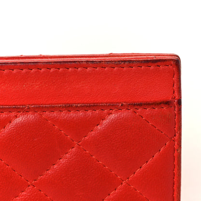 Chanel Lambskin Quilted Card Holder Wallet Red 9 of 9