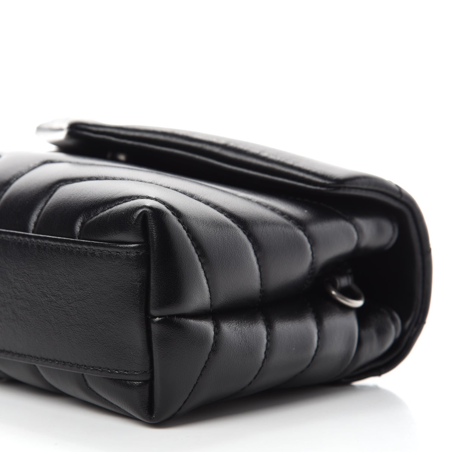 Saint Laurent Calfskin Y Quilted Monogram Toy Loulou Crossbody Bag Black 7 of 13
