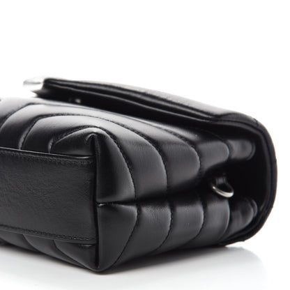 Saint Laurent Calfskin Y Quilted Monogram Toy Loulou Crossbody Bag Black 7 of 13
