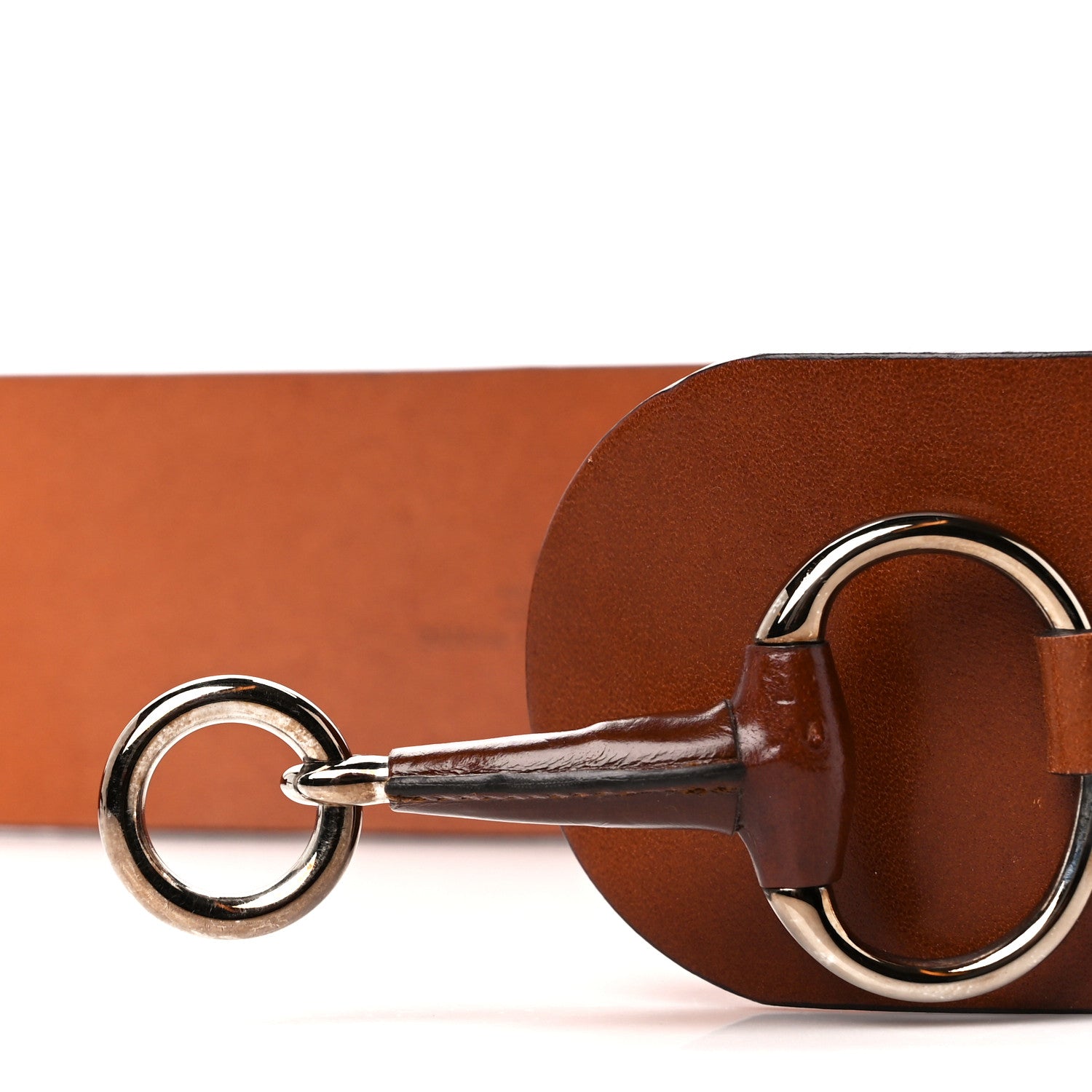 Gucci Calfskin Horsebit Wide Belt 90 36 Brown 3 of 4