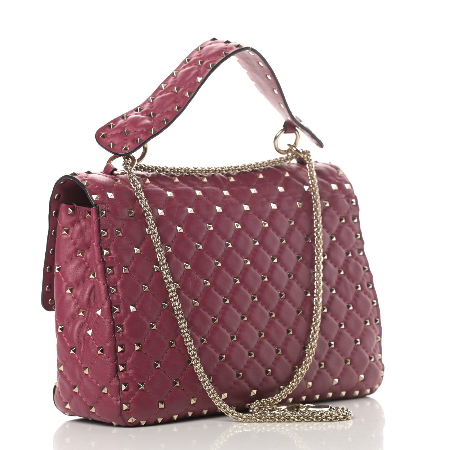 Valentino Garavani Nappa Large Rockstud Spike Shoulder Bag Camelia 3 of 13