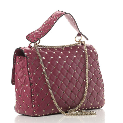 Valentino Garavani Nappa Large Rockstud Spike Shoulder Bag Camelia 3 of 13