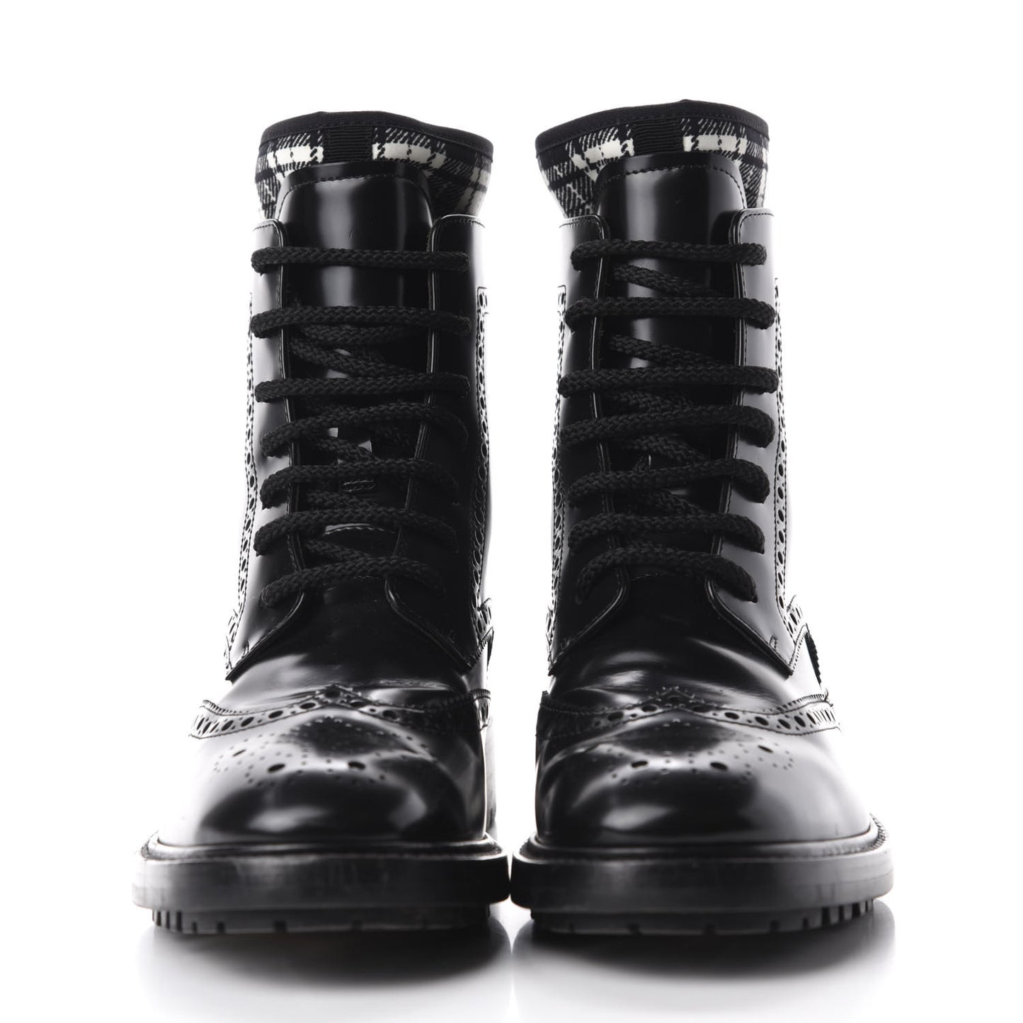 Calfskin D-Order Low Boot 37 Black White