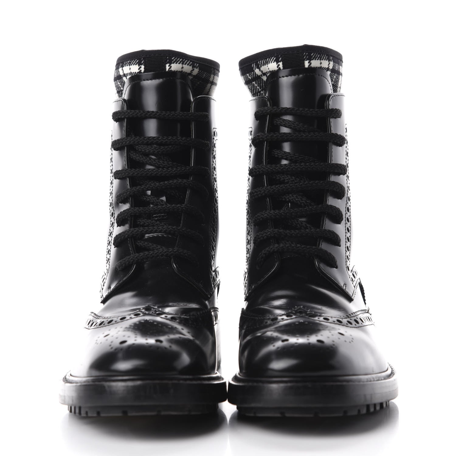 Christian Dior Calfskin D-Order Low Boot 37 Black White 2 of 8