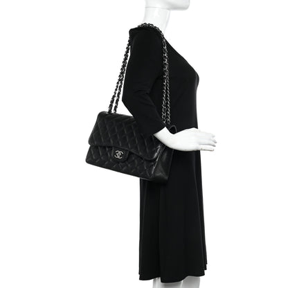 Chanel Caviar Quilted Jumbo Double Flap Black 2 of 15