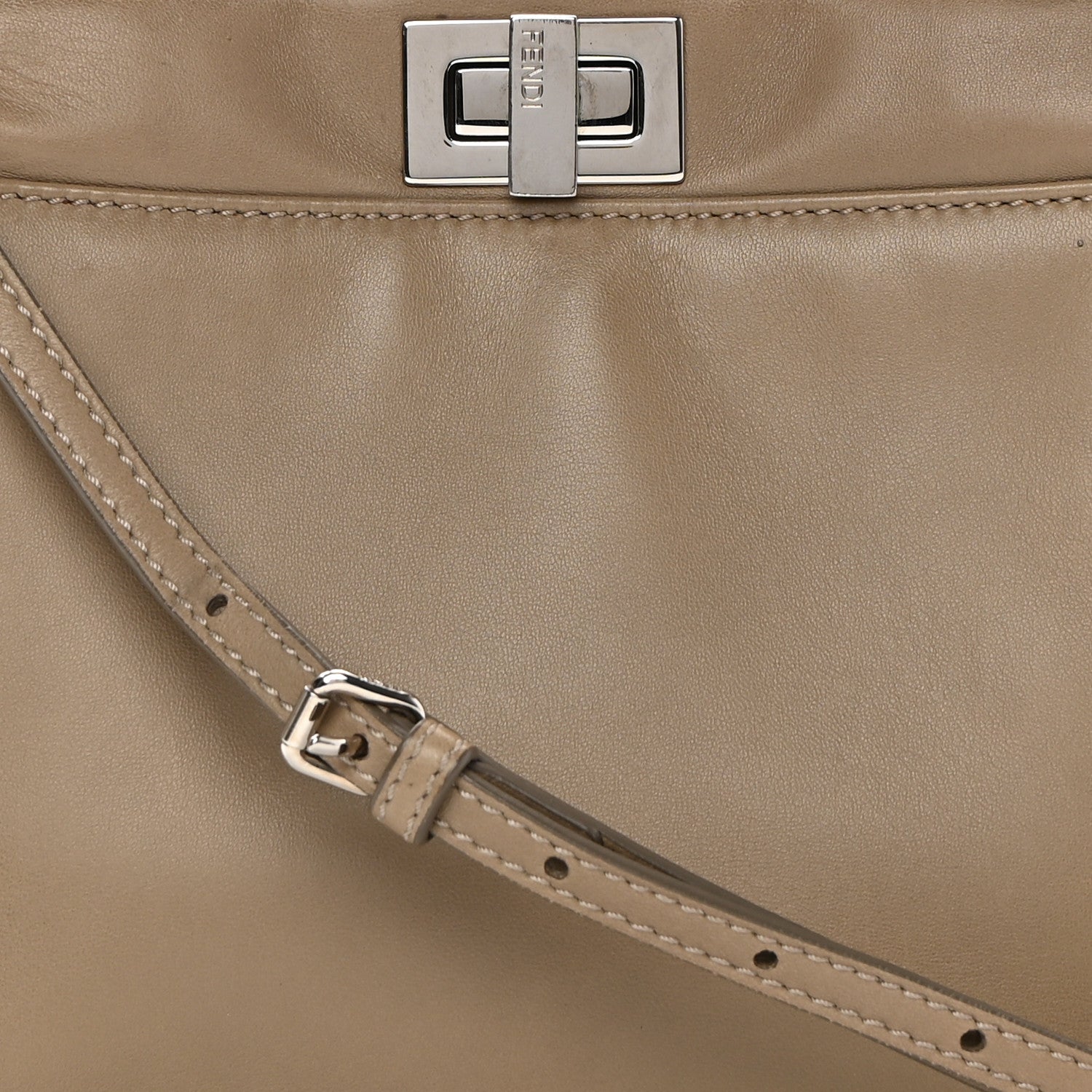 Fendi Nappa Mini Peekaboo Iconic Satchel Tortora 9 of 20