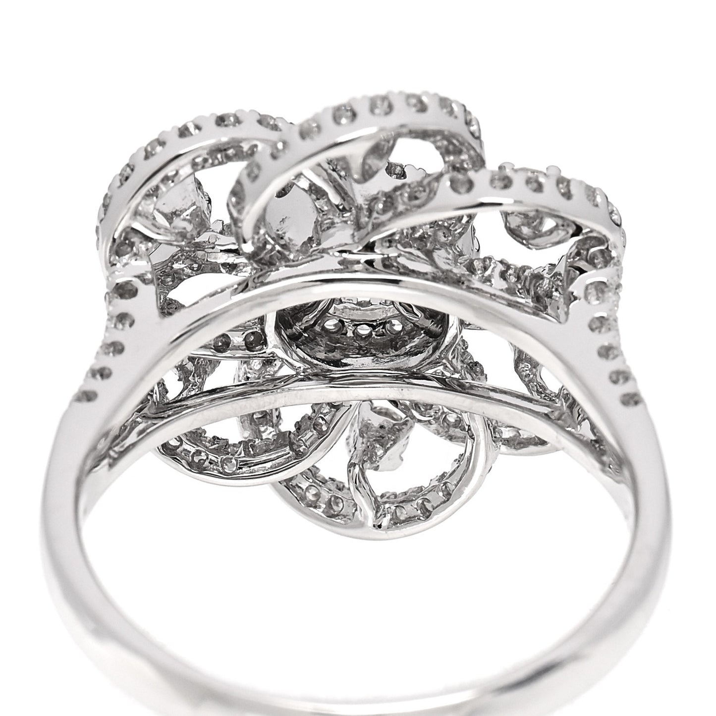 18K White Gold Diamond 1.24ctw Flower Ring 59 8.75