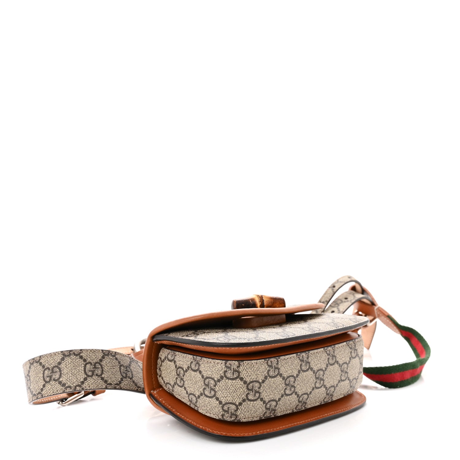 Gucci GG Supreme Monogram Web Bamboo Mini 1947 Belt Bag 95 38 Beige 4 of 11