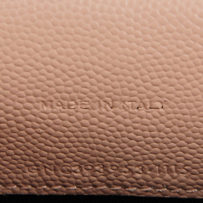 Saint Laurent Grain De Poudre Matelasse Chevron Monogram Envelope Chain Wallet Pale Pink 7 of 7