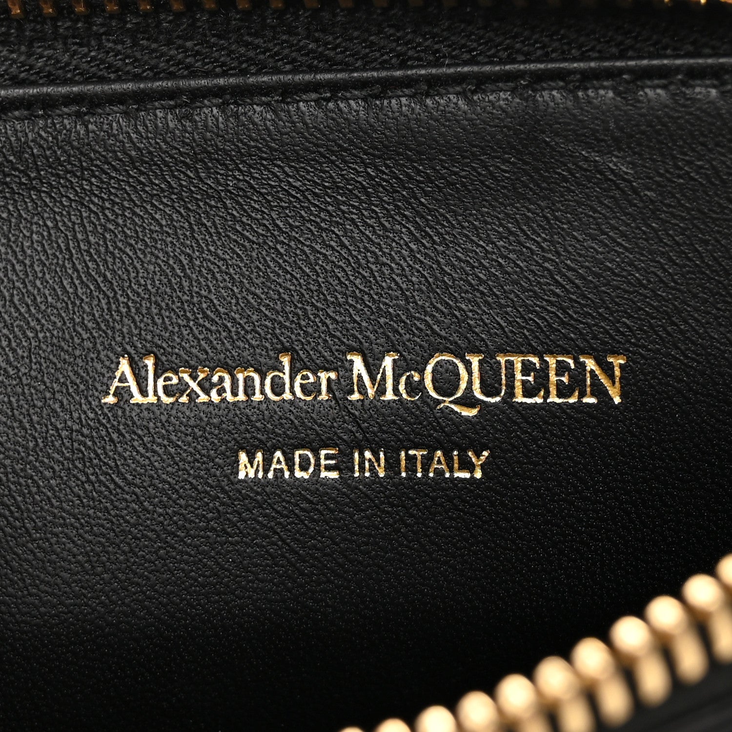 Alexander McQueen Calfskin Crocodile Embossed Skull Zip Wallet Card Holder Black 6 of 9