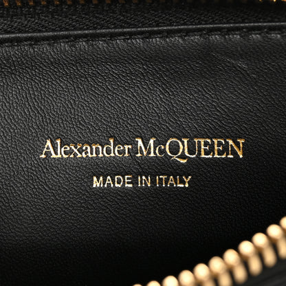 Alexander McQueen Calfskin Crocodile Embossed Skull Zip Wallet Card Holder Black 6 of 9