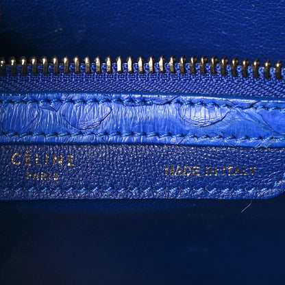 Celine Snakeskin Micro  Luggage Blue 6 of 12