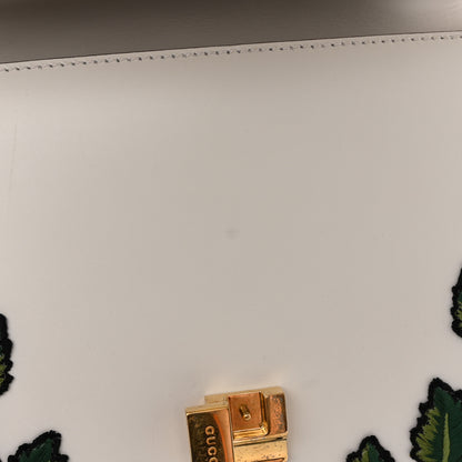 Gucci Calfskin Floral Medium Sylvie Top Handle Bag Off White 15 of 16