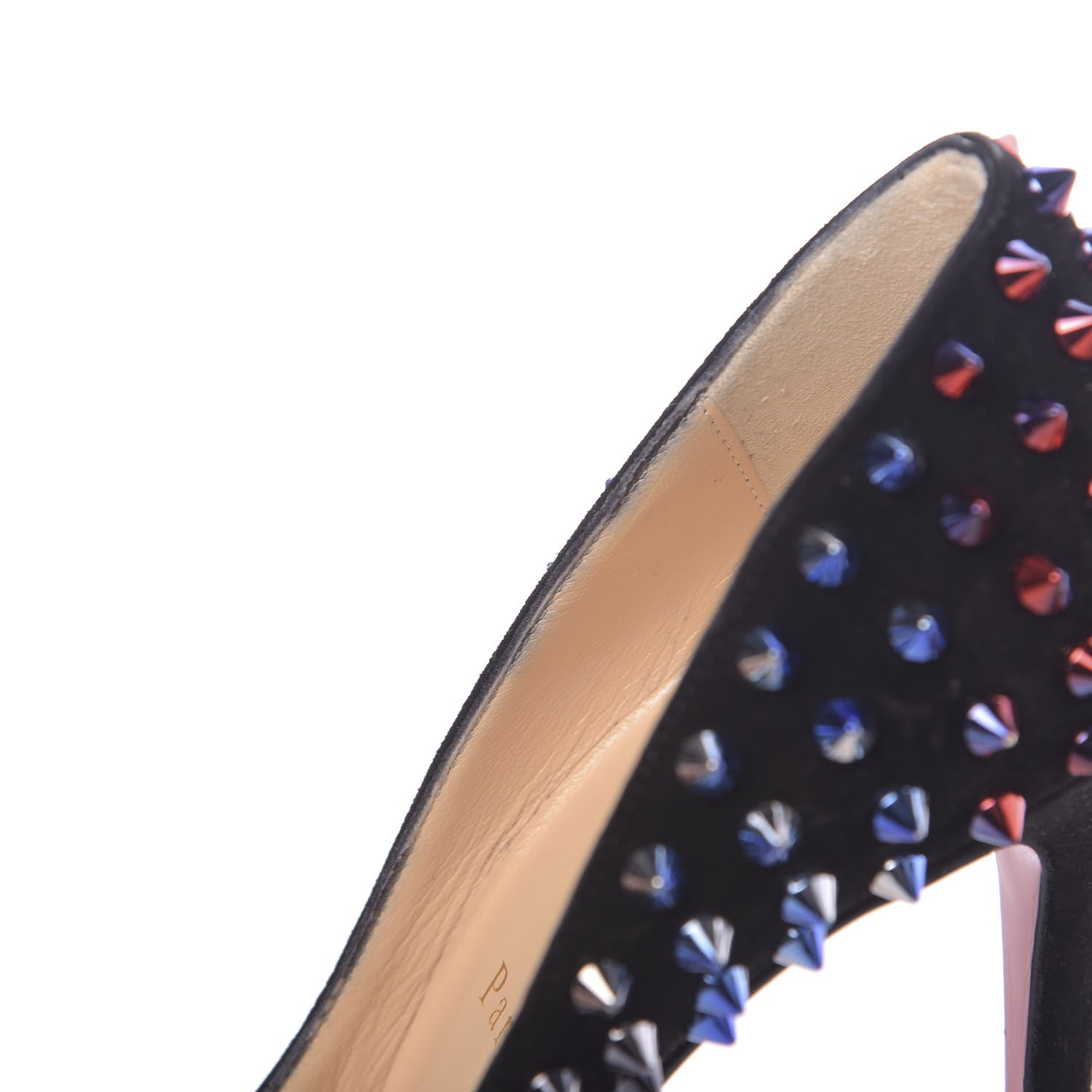 Christian Louboutin Suede Follies Spikes 100 Pumps 37 Black 8 of 15