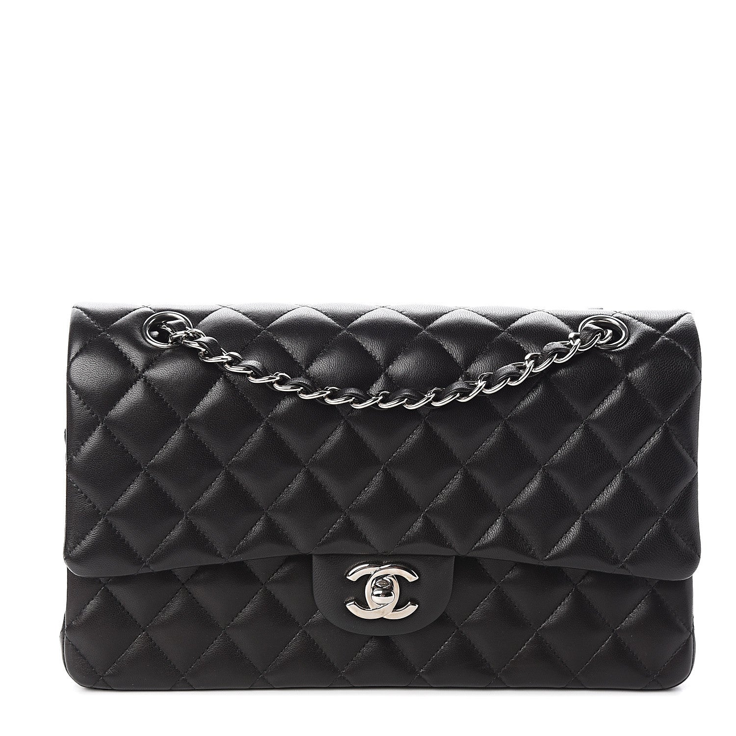 Chanel Lambskin Quilted Medium Double Flap Black 1 of 10