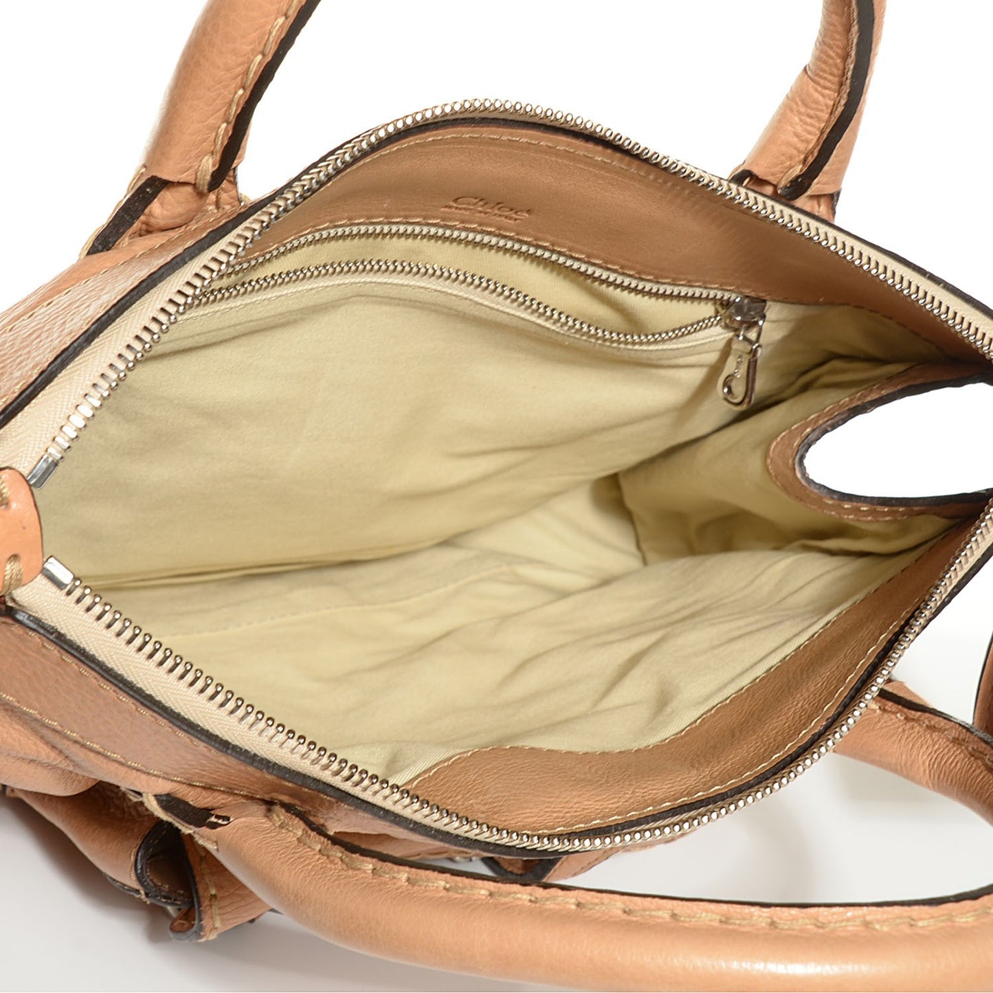 Calfskin Edith Satchel Beige