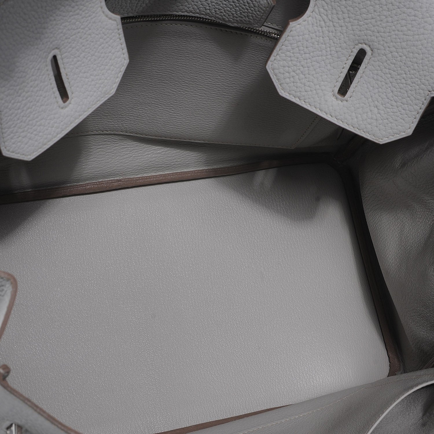 Hermes Taurillon Clemence Lizard Club Birkin 35 Gris Perle White Mykonos 11 of 11
